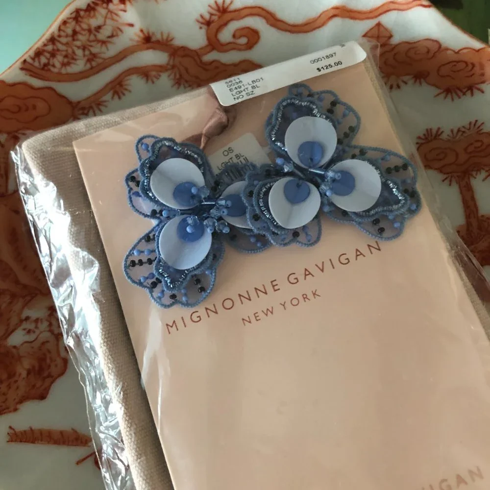 🌺 NEW Mignonne Gavigan Poppy Flower Stud Earrings in Periwinkle Blue 🌷 - Picture 4 of 5